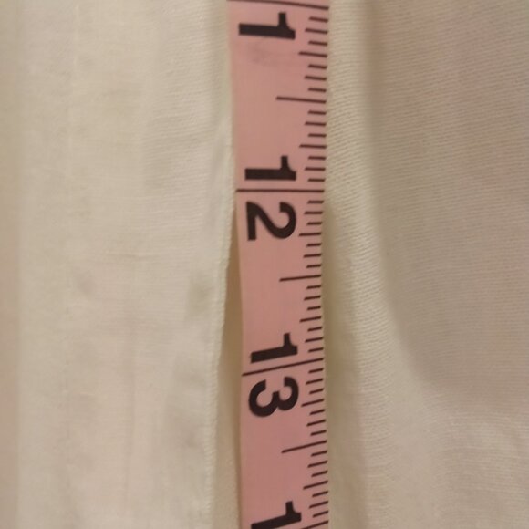 Land N Sea  High rise wide leg white linen pants with sash - Picture 8 of 10